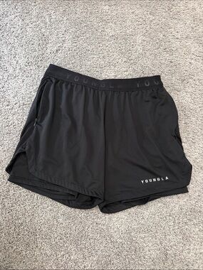 YoungLA Black Men's Athletic Running Shorts